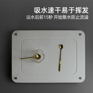 Tapis de cuisine en terre de diatomée rectangulaire blanc gris moyen antidérapant absorbant isolant thermiquement pour évier et table - Product Image 3