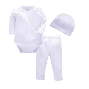 Ensembles solides pour bébés Vêtements pour tout-petits Nouveau-né Filles Garçons Barboteuse à manches longues Pantalon Vêtements Costume