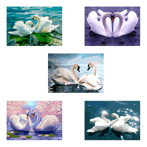 Dipingi <span class=keywords><strong>per</strong></span> numero Kit <span class=keywords><strong>per</strong></span> adulti bambini <span class=keywords><strong>principianti</strong></span> pittura su tela fai <span class=keywords><strong>da</strong></span> te con i numeri due cigni <span class=keywords><strong>per</strong></span> la decorazione domestica Paintworks fatti a mano - Product Image 2