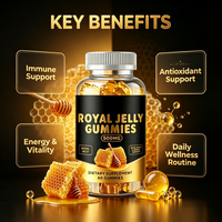 Complément alimentaire en gommes molles au gelée royale et au ginseng, marque privée OEM, soutien immunitaire, végétalien, gelée royale naturelle, halal