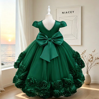 Robe de bal pour enfants, robe de princesse pour filles, robe à traîne en voile moelleux, pour fête d'anniversaire de bébé, spectacle de piano