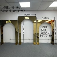 Arches de toile de fond de luxe en acier inoxydable poli or pour mariages, événements et fêtes, cadre de toile de fond décoratif