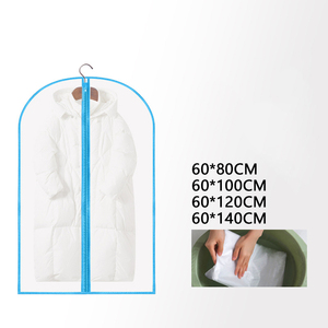 Bolsa de polvo colgante impermeable PEVA con cremallera superior para Ropa Camisetas piel esmerilada transparente personalizable - Product Image 2