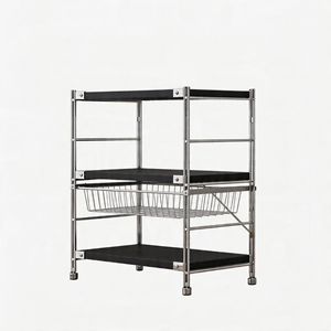 Étagère de rangement de cuisine 4 niveaux multifonctionnelle avec paniers coulissants pour four à micro-ondes - Product Image 5
