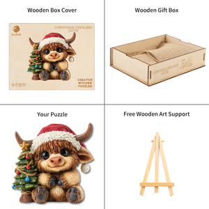 Rompecabezas navideño con diseño de toro, de cartón a todo color, de 51 a 100 piezas, con esquinas onduladas, laminación mate o brillante, unisex, de 8 a 14 años - Product Image 2