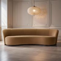 Nouveau design de canapé incurvé en demi-cercle pour villa canapé rond en cajou pour salon hôtel appartement
