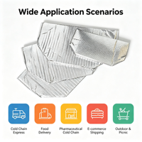 Sac isotherme en aluminium à bulles, étanche et auto-scellant pour aliments congelés, fruits de mer, transport en chaîne du froid, certifié CE