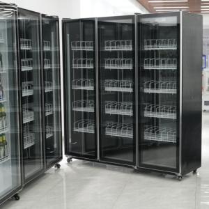 Réfrigérateur vertical à triple porte fabriqué <span class=keywords><strong>en</strong></span> Chine, armoire de présentation de boissons à refroidissement par air, étagères réglables, <span class=keywords><strong>vin</strong></span>, bière - Product Image 1