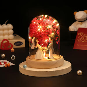 Décoration de cadeau de mariage, fleur éternelle, souvenir, table, bureau créatif, petite forme de dôme, <span class=keywords><strong>fleurs</strong></span>, lumière LED, vente d'usine - Product Image 5