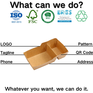 Barquettes alimentaires en papier de Xiamen, 2 compartiments, barquettes jetables pour collations, barquettes en papier kraft pour nachos, sandwichs, hamburgers, popcorn, collations, fêtes - Product Image 4