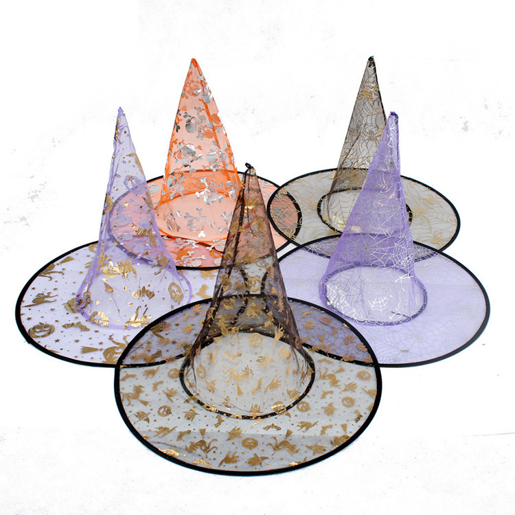 Wholesale Halloween Masquerade Supplies Nylon Witch And Easter Hat Performance Props For Role Dress Up