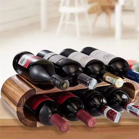 Présentoir à vin en bambou à 8 bouteilles à 2 niveaux pour le stockage du vin sur pied