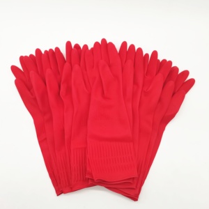 قفازات حمراء المطاطية المنزلية لسلامة العمل ضد الماء لغسيل السيارات من أفضل مصنعي الصين - Product Image 3