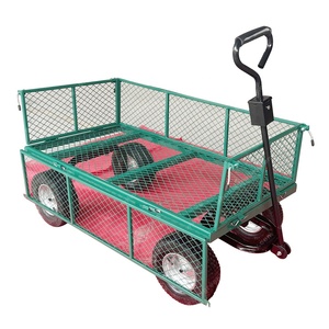 Nhà Máy Bán Hàng Trực Tiếp 4 Bánh Xe Tiện Ích Ngoài Trời Vườn Xe Đẩy Vườn Công Cụ Giỏ Hàng Vườn Tipping Trailer Tàu Sân Bay - Product Image 1