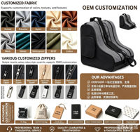 Vente en gros de sac pour patins à roulettes multifonctionnel sac pour patins à glace de haute qualité avec fermeture éclair et épaule