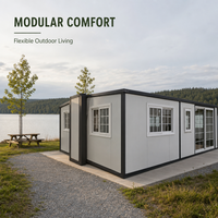 Maison mobile préfabriquée de luxe entièrement meublée Maison avec remorque Kit de maison conteneur extensible et pliable en acier à construction rapide