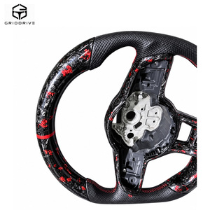 Volante in Fibra di Carbonio Forgiata Rossa Personalizzato per Golf <span class=keywords><strong>Passat</strong></span> Polo MK5 MK6 MK7 GTD TDI - Product Image 3