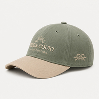 Casquette de baseball personnalisée haut de gamme avec broderie de club, casquette de golf et de tennis, casquette de papa bicolore vert sauge et beige, casquettes avec logo personnalisé, faible MOQ
