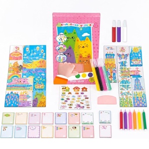 Kit d'art à gratter Magique Arc-en-ciel à presser, Ensemble <span class=keywords><strong>de</strong></span> <span class=keywords><strong>peinture</strong></span> créative avec raclette, Cartes postales DIY, Ensemble d'œuvres d'art en papier à gratter dessinées à la main pour enfants - Product Image 1