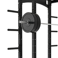 Support de Squat Robuste en Acier avec Crochets en J et Barres de Sécurité, Cadre de Traction pour Entraînement de Force à Domicile