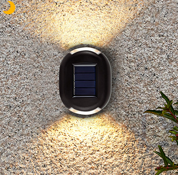 2LED Ellipse Solar Power Disk Light Outdoor Garden Solar up and Down Light Deck Light Spotlight Solar Led Lamp Garden Decoration