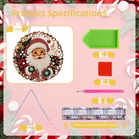 Peinture diamant 5D DIY, Père Noël, ornement suspendu, perles, décoration murale de Noël, décoration de Noël pour la maison, cadeau