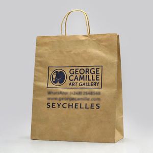 Bolsas de Papel Kraft Marrón de Lujo Impresas Personalizadas Reciclables, Bolsa de Compras para Llevar Comida Rápida, con su Propio Logotipo - Product Image 5