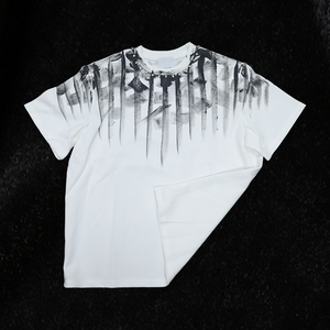 T-shirt imprimé à manches courtes pour homme, 100 % coton, col rond, coupe classique, streetwear décontracté, motif pinceau à encre, design personnalisé - Product Image 2