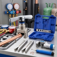 Kit d'outils de sertissage excentrique VFT-808-MIS, barres de sertissage à double échelle 1/4-3/4 pouces (6-19 mm) pour tubes de cuivre de climatisation et de réfrigération