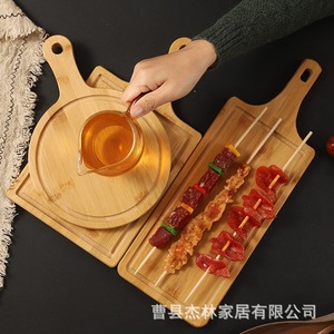Planche à découper en bambou avec poignée, en bois massif, rectangulaire, pour trancher steak, fruits, pain, légumes, utilisation en cuisine - Product Image 4