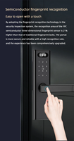 Serrure de porte intelligente, serrure à poignée électrique avec empreinte digitale pour la maison, le bureau, serrure biométrique à empreinte digitale