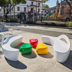Sillas modernas de fibra de vidrio para jardín al aire libre, asientos creativos de ocio para áreas de espera públicas, bancos de piscina, compras - Product Image 4