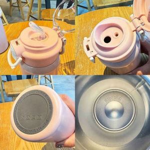 316 Stainless Steel Children's <b>Straw</b> Insulated <b>Cup</b> Spill Proof Leak-Proof <b>Lid</b> 6-12 Hours Thermal Insulation 500ml Back School - Product Image 2