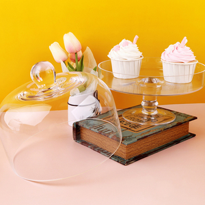 Les fabricants fournissent directement des ornements d'affichage de banquet de restaurant de plateau de gâteau de couverture en <span class=keywords><strong>verre</strong></span> <span class=keywords><strong>transparent</strong></span> - Product Image 4
