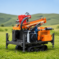 Machine de forage de puits d'eau portable sur chenilles, moteur diesel, hydraulique, pour usage agricole, profondeur 200m