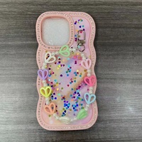 Coque de téléphone en TPU diamant avec chaîne d'amour pour iPhone 17 16 15 14 13, étui de luxe scintillant en forme de cœur pour filles pour Redmi 15C 15 A5