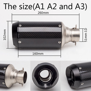 Tubo de Escape para motocicleta de carreras, 51/60mm, para GSXR600 Z1000 <span class=keywords><strong>ER6N</strong></span> K7, sistema de Escape de fibra de carbono para Moto GP con DB killer - Product Image 4