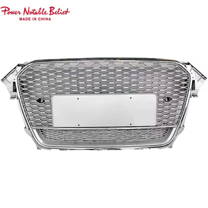 Parrilla Delantera Estilo RS4 para Audi <span class=keywords><strong>A4</strong></span> S4 B8.5 2013 <span class=keywords><strong>2014</strong></span> 2015 2016, Color Negro Brillante, con Diseño de Panal y Logotipo Quattro - Product Image 2