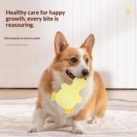 Grand jouet pour chien en peluche durable et couineur, en forme de canard, anti-explosion, interactif, pour le nettoyage des dents et la mastication