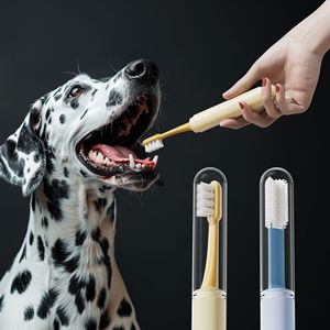 Cepillo de dientes multifuncional para mascotas, cepillo de dientes de silicona para perros, juego de pasta de dientes para gatos, elimina el mal aliento, se puede usar en ambos lados - Product Image 1