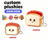 Porte-clés personnalisé en peluche douce en forme de pain grillé pour cadeau promotionnel