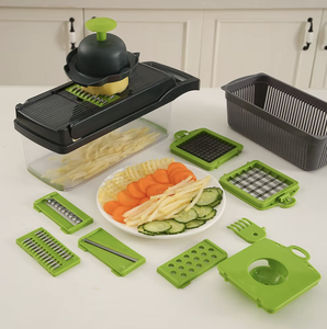 Picadora y rebanadora <span class=keywords><strong>de</strong></span> verduras multifunción 15 en 1, cortador <span class=keywords><strong>de</strong></span> cocina <span class=keywords><strong>de</strong></span> acero inoxidable, <span class=keywords><strong>rallador</strong></span> <span class=keywords><strong>de</strong></span> cebolla y patata, utensilios <span class=keywords><strong>de</strong></span> cocina para el hogar - Product Image 2