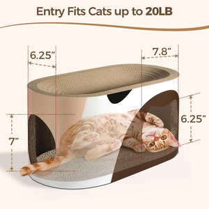 Maison à gratter pour chat en carton ondulé avec trou, grand lit de repos à gratter, tapis à gratter pour chat d'intérieur - Product Image 5