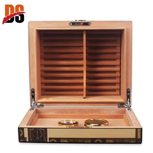 Humidor à cigares de luxe en cèdre espagnol, finition laquée, fait main, avec logo personnalisé, pour bureau, rangement, cadeau - Product Image 2