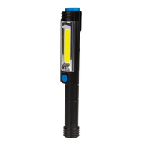 Lampe stylo en aluminium avec piles sèches, alimentation CC, LED COB 3W, angle de faisceau 120°, lumière du jour 6000K, intensité réglable, aimant puissant au bas