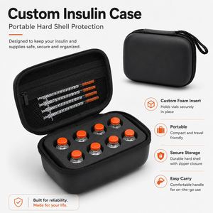 Estuche de Transporte de Insulina Personalizado Premium, Organizador para Diabéticos con Carcasa Rígida de EVA e Inserto de Espuma para Viales y Jeringas, Almacenamiento para Viajes - Product Image 1