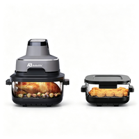 ANBOLIFE OEM Friteuse à air portable en verre 4-en-1 non toxique 1,5/4L sans PFAS avec contrôle numérique, appareils de cuisine conformes ROHS