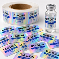 Personnalisez divers autocollants holographiques et étiquettes en vinyle imperméables pour les ampoules en verre de laboratoire de 3 ml, 5 ml et 10 ml.