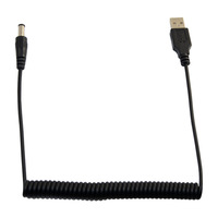 Cable de Alimentación USB Macho de 1.35mm X 3.5mm DC en Espiral, Carga Rápida de 3A, Blindaje de Lámina de Cobre Puro, 12 Meses de Garantía para Banco de Energía