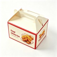 Boîtes à emporter en papier pour poulet frit imprimées sur mesure, papier kraft de qualité alimentaire, boîtes à emporter pour restaurants de restauration rapide